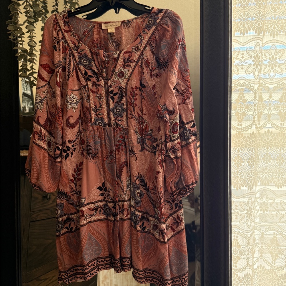 Acuology Pink and Black Floral Dress